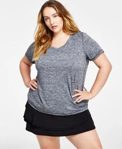 ID Ideology Women's Essentials Rapidry Heathered Performance T-Shirt, XS-4X, Created For Macy's -Anne Klein Sales Store 22175766 fpx