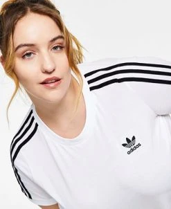 ADIDAS Women's Cotton 3 Stripes T-Shirt, XS-4X 16 ADIDAS Women's Cotton 3 Stripes T-Shirt, XS-4X -Anne Klein Sales Store 22176527 fpx