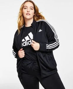 ADIDAS Women's 3-Stripe Tricot Track Jacket, XS-4X -Anne Klein Sales Store 22176560 fpx