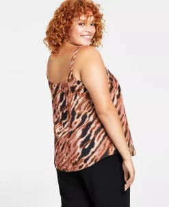 Bar III Plus Size Animal-Print Scoop-Neck Camisole, Created For Macy's -Anne Klein Sales Store 22179796 fpx