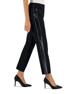 JM Collection Women's Pleather Side Panel Ponte Pants, Created For Macy's -Anne Klein Sales Store 22180192 fpx