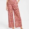 Bar III Women's Printed Wide-Leg Smocked-Waist Pull-On Pants, Created For Macy's