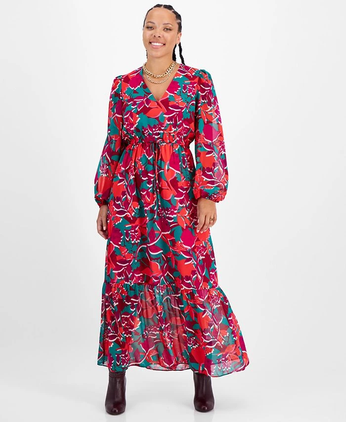 Bar III Women's Tie-Waist Ruffled-Hem Maxi Dress, Created For Macy's 1 Bar III Women's Tie-Waist Ruffled-Hem Maxi Dress, Created For Macy's