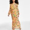 Bar III Women's Printed Chiffon Maxi Dress, Created For Macy's