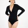 Bar III Women's Deep V-Neck Thong-Back Bodysuit, Created For Macy's
