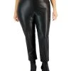 Kasper Plus Size Pull-On Faux-Leather Slim-Fit Ankle Pants