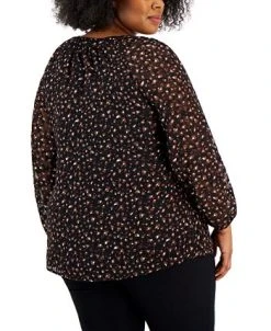 Kasper Plus Size Blouson-Sleeve Top -Anne Klein Sales Store 22186289 fpx