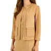 Kasper Women's Faux-Suede Framed Patch-Pocket Blazer