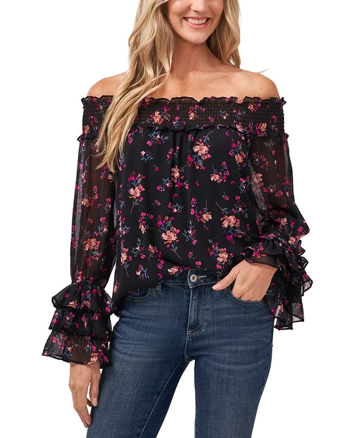 CeCe Women's Off-The-Shoulder Floral Destiny Top 1 CeCe Women's Off-The-Shoulder Floral Destiny Top