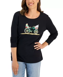 Karen Scott Women's Long-Sleeve Holiday Top, Created For Macy's -Anne Klein Sales Store 22199863 fpx