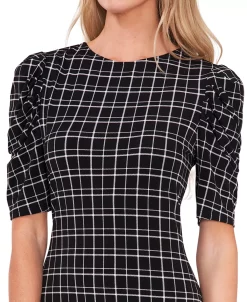 CeCe Women's Puff Sleeve Printed Knit Dress 6 CeCe Women's Puff Sleeve Printed Knit Dress -Anne Klein Sales Store 22206261 fpx