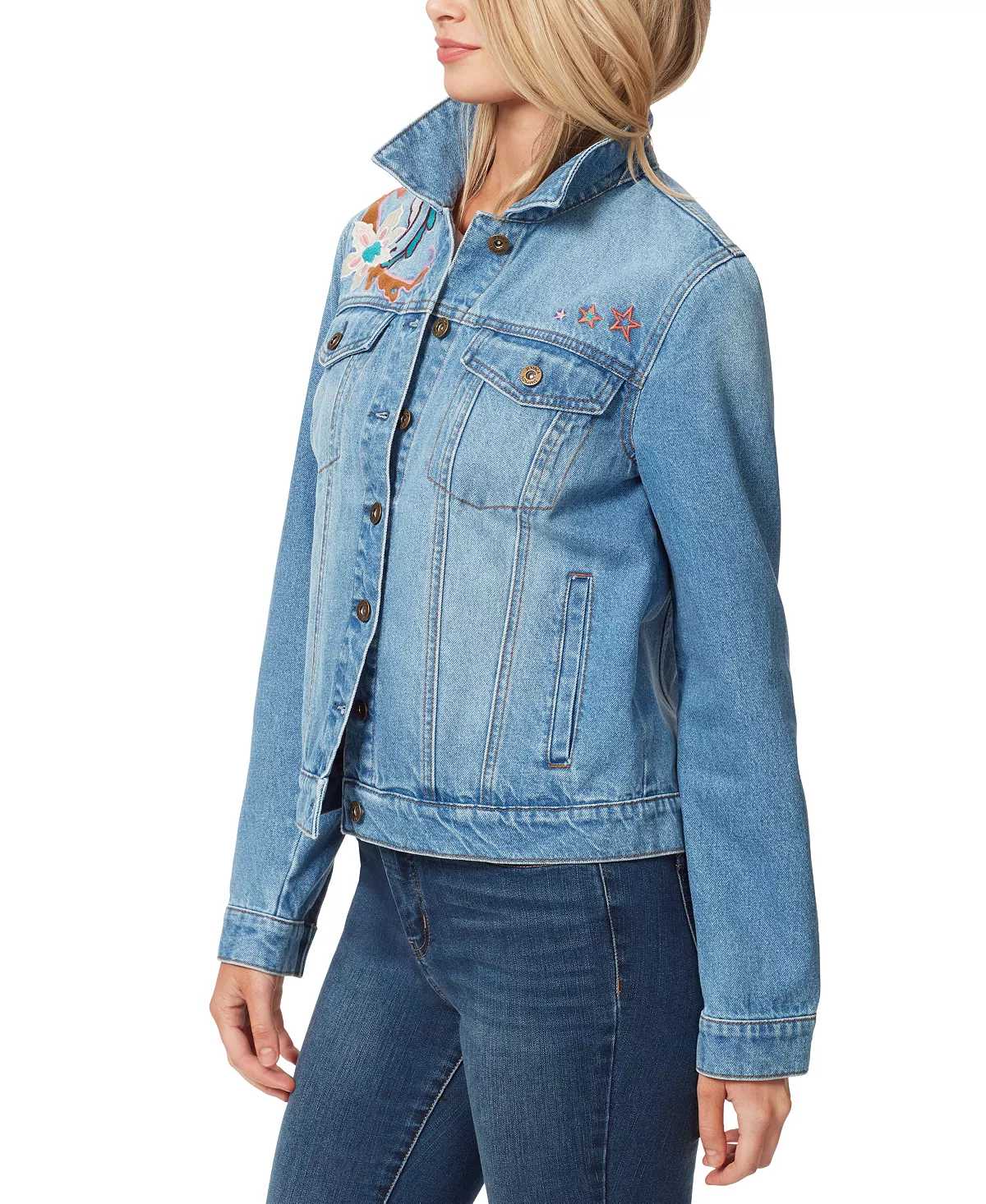 Jessica Simpson Women's Cotton Reagan Relaxed Denim Jacket 3 Jessica Simpson Women's Cotton Reagan Relaxed Denim Jacket - Image 3