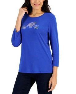 Karen Scott Women's Holiday Beach Top, Created For Macy's -Anne Klein Sales Store 22206682 fpx