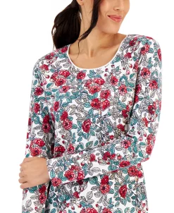 Karen Scott Women's-Long Sleeve Floral-Print Top, Created For Macy's -Anne Klein Sales Store 22206752 fpx
