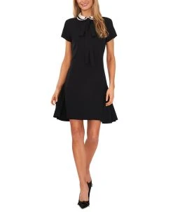 CeCe Women's Collared Bow-Tie A-Line Dress