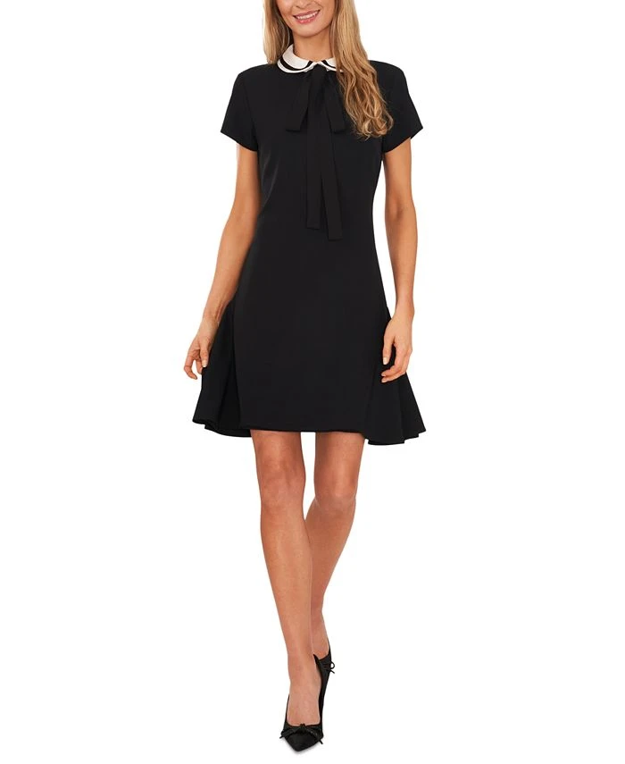 CeCe Women's Collared Bow-Tie A-Line Dress 1 CeCe Women's Collared Bow-Tie A-Line Dress