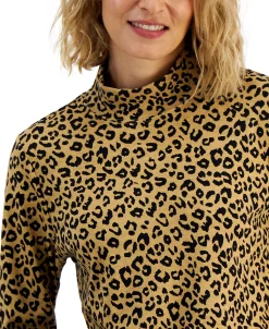 Karen Scott Women's Printed Mock-Neck Top, Created For Macy's -Anne Klein Sales Store 22224282 fpx