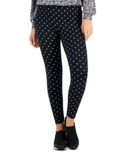 Style & Co Women's Star Fleece Mid-Rise Leggings, Created For Macy's