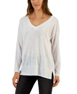 Style & Co Women's V-Neck Snit Top, Created For Macy's