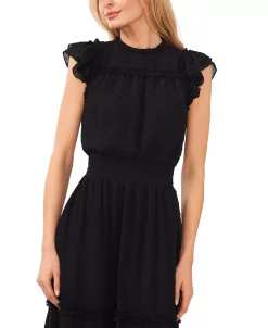 CeCe Ruffled Swiss Dot Midi Dress -Anne Klein Sales Store 22248235 fpx