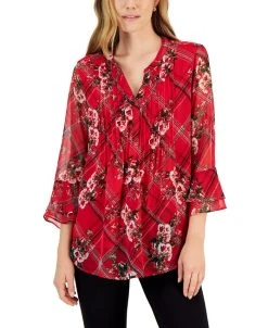 Charter Club Women's Etching Garden Top, Created For Macy's