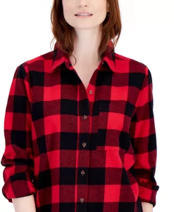 Style & Co Women's Buffalo Plaid Flannel Shirt, Created For Macy's -Anne Klein Sales Store 22254778 fpx