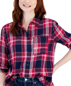 Style & Co Women's Cotton Plaid Button-Front Shirt, Created For Macy's -Anne Klein Sales Store 22254779 fpx
