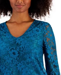 Charter Club Women's Lace Overlay Top, Created For Macy's -Anne Klein Sales Store 22255434 fpx