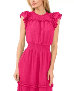 CeCe Ruffled Swiss Dot Midi Dress -Anne Klein Sales Store 22257340 fpx