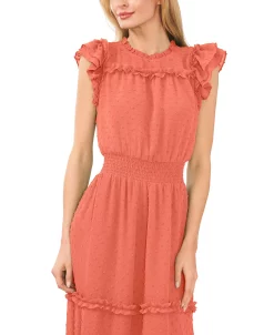 CeCe Ruffled Swiss Dot Midi Dress -Anne Klein Sales Store 22257356 fpx