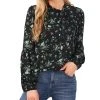 CeCe Women's Printed Tie-Neck Blouse