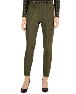 Anne Klein Hollywood Faux Suede Front-Seam Pants