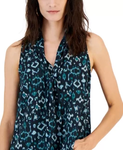 INC International Concepts Women's Printed Tie-Neck Blouse, Created For Macy's 6 INC International Concepts Women's Printed Tie-Neck Blouse, Created For Macy's -Anne Klein Sales Store 22269826 fpx