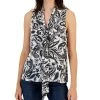 INC International Concepts Women's Printed Tie-Neck Top, Created For Macy's