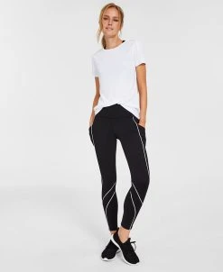ID Ideology Women's Mesh T-Shirt & Contrast Piping 7/8 Leggings, Created By Macy's