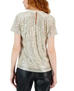 INC International Concepts Women's Sequin T-Shirt, Created For Macy's -Anne Klein Sales Store 22270504 fpx