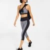 ID Ideology Women's Birdseye Mesh Long Sleeve Tee, Houndstooth Low Impact Sports Bra & Crop Leggings, Created For Macy's