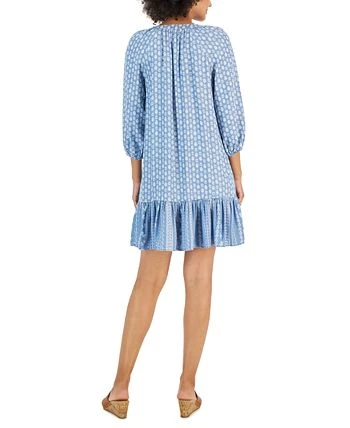 Style & Co Women's Printed Chambray Peasant Dress, Created For Macy's 2 Style & Co Women's Printed Chambray Peasant Dress, Created For Macy's - Image 2