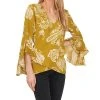 Vince Camuto Women's Flutter Sleeve V-neck Blouse