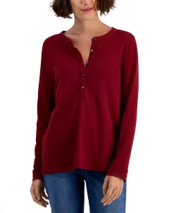 Style & Co Women's Cotton Crewneck Top, Created For Macy's