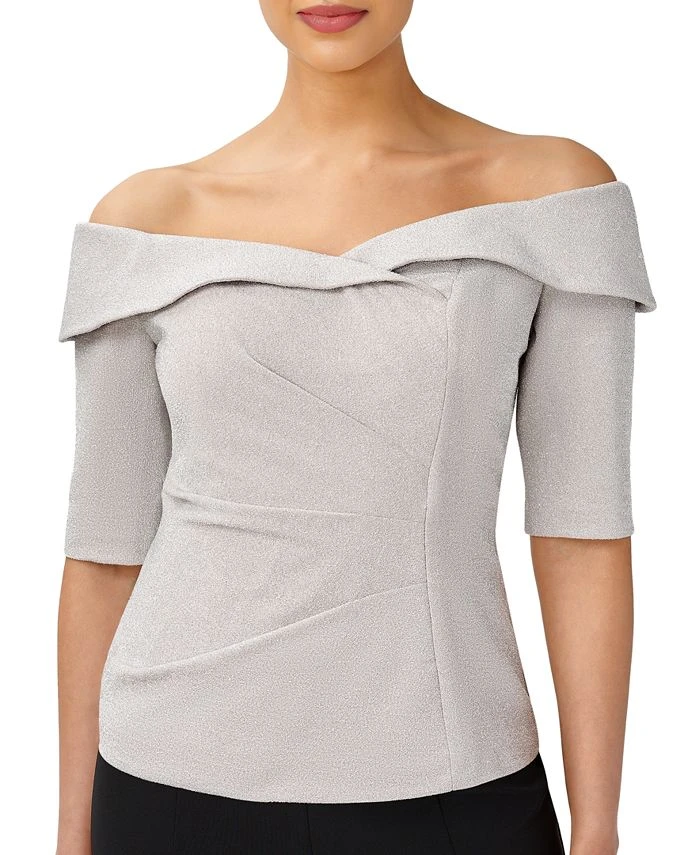 Adrianna Papell Women's Ruched Off-The-Shoulder Top 1 Adrianna Papell Women's Ruched Off-The-Shoulder Top
