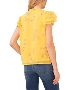 CeCe Women's Smocked Shoulder Tie Neck Blouse -Anne Klein Sales Store 22295525 fpx