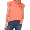 CeCe Women's Ruffled Flutter Sleeve Blouse