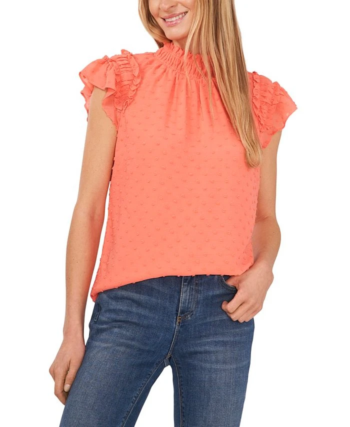 CeCe Women's Ruffled Flutter Sleeve Blouse 1 CeCe Women's Ruffled Flutter Sleeve Blouse