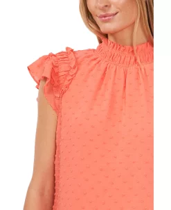 CeCe Women's Ruffled Flutter Sleeve Blouse 6 CeCe Women's Ruffled Flutter Sleeve Blouse -Anne Klein Sales Store 22295547 fpx