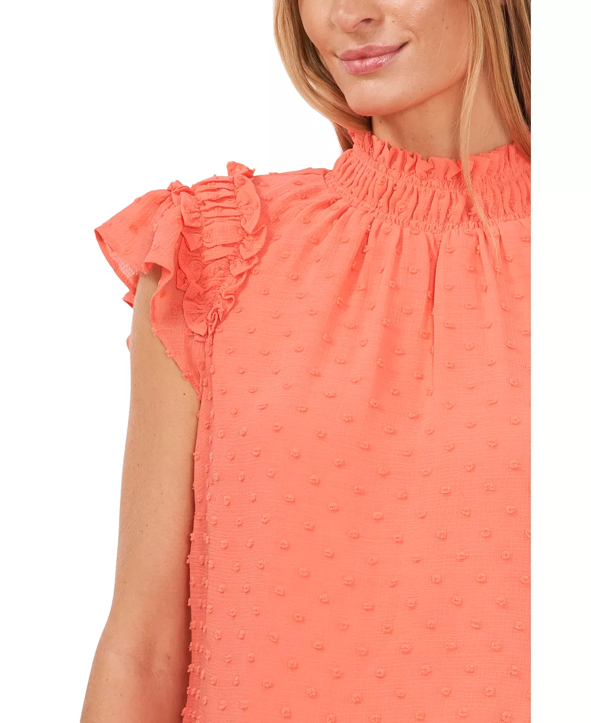 CeCe Women's Ruffled Flutter Sleeve Blouse 3 CeCe Women's Ruffled Flutter Sleeve Blouse - Image 3