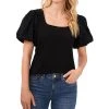 CeCe Women's Balloon Eyelet Sleeve Square Neck Knit Top