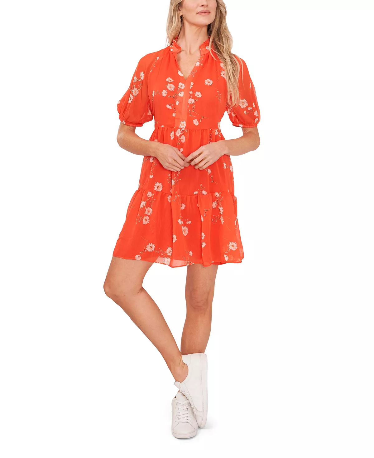 CeCe Women's Short Sleeve Floral Baby Doll Dress 3 CeCe Women's Short Sleeve Floral Baby Doll Dress - Image 3