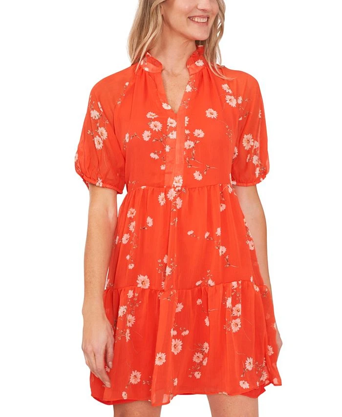 CeCe Women's Short Sleeve Floral Baby Doll Dress 1 CeCe Women's Short Sleeve Floral Baby Doll Dress