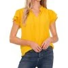 CeCe Women's Yoryu Flutter Sleeve Blouse